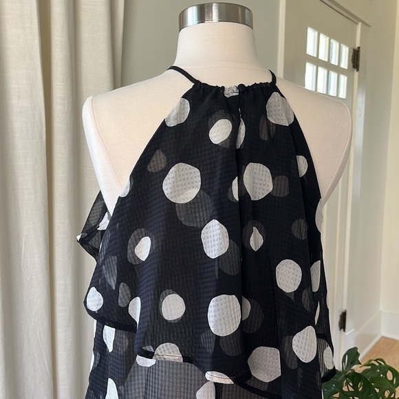 Who What Wear Tiered Tank Blouse in Polka Dot NWT XS - Picture 2 of 11
